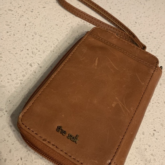 The Sak 3 In 1 Phone Wallet Brown Leather Organizer Wristlet - Picture 5 of 7